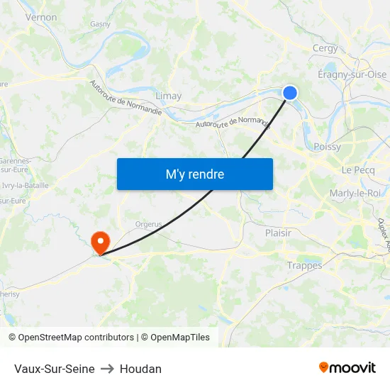 Vaux-Sur-Seine to Houdan map