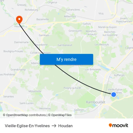 Vieille-Eglise-En-Yvelines to Houdan map