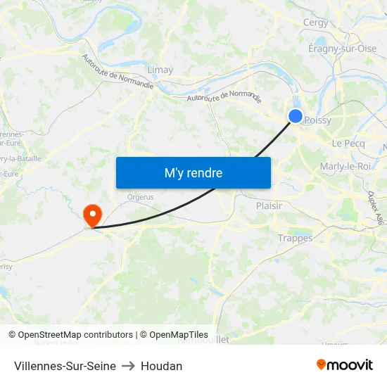 Villennes-Sur-Seine to Houdan map
