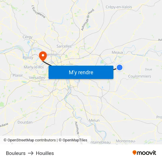 Bouleurs to Houilles map