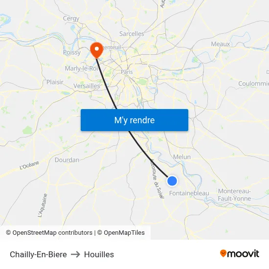Chailly-En-Biere to Houilles map