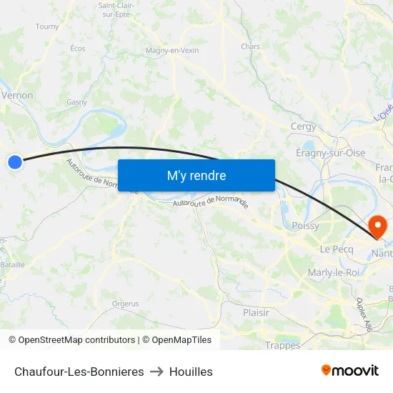 Chaufour-Les-Bonnieres to Houilles map