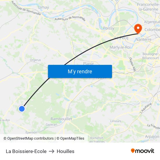 La Boissiere-Ecole to Houilles map