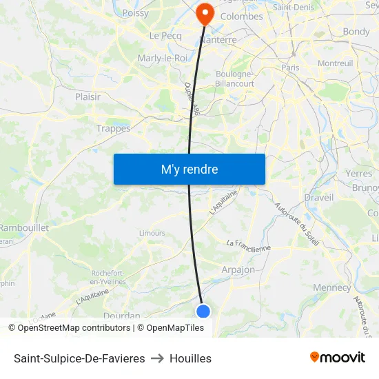 Saint-Sulpice-De-Favieres to Houilles map