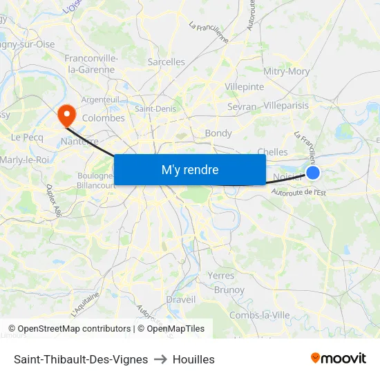 Saint-Thibault-Des-Vignes to Houilles map