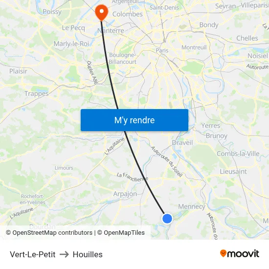 Vert-Le-Petit to Houilles map