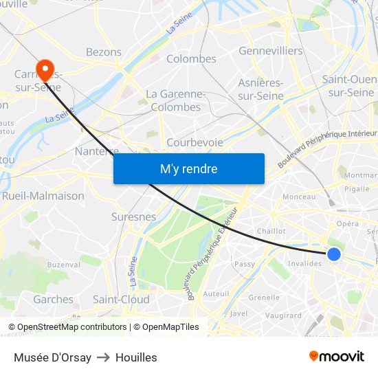 Musée D'Orsay to Houilles map