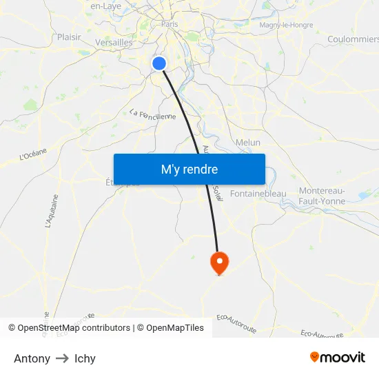 Antony to Ichy map