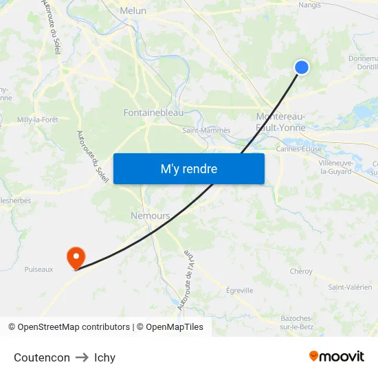 Coutencon to Ichy map
