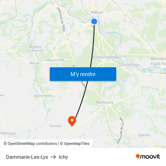 Dammarie-Les-Lys to Ichy map