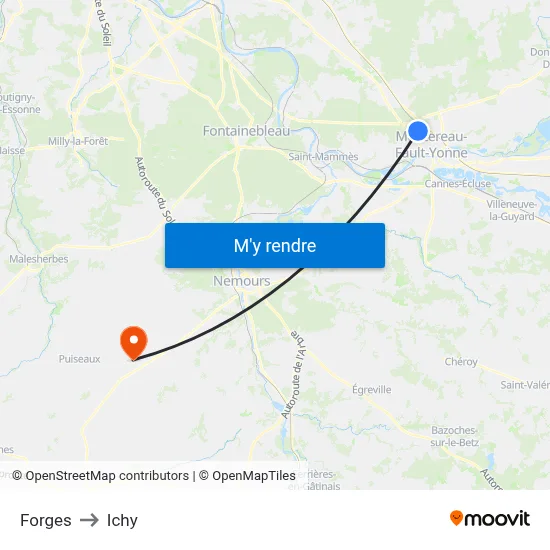 Forges to Ichy map