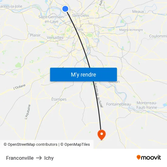 Franconville to Ichy map