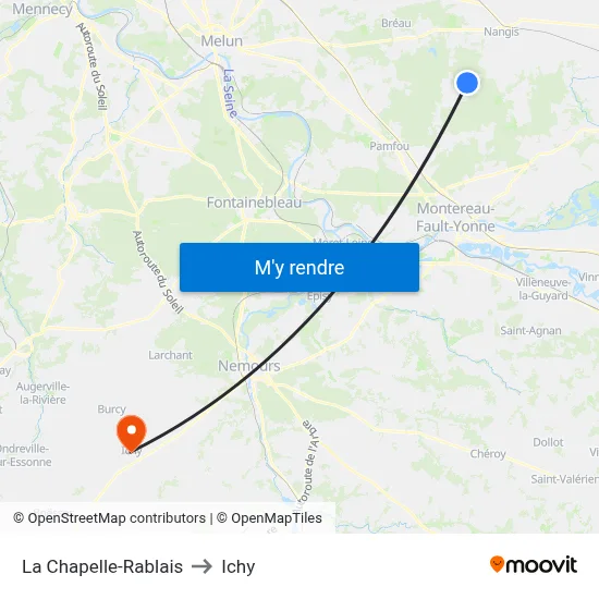 La Chapelle-Rablais to Ichy map