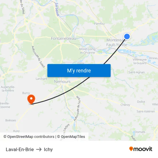 Laval-En-Brie to Ichy map