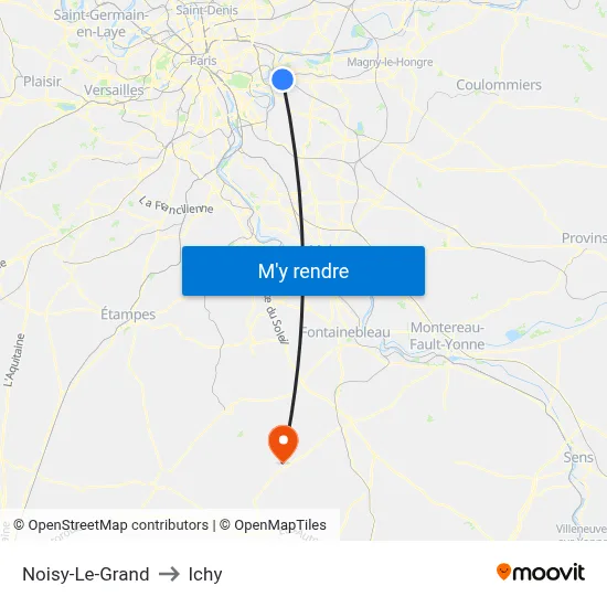 Noisy-Le-Grand to Ichy map