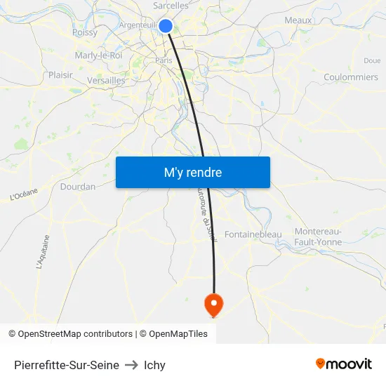 Pierrefitte-Sur-Seine to Ichy map