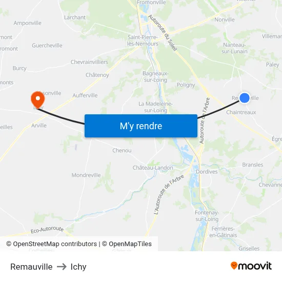 Remauville to Ichy map