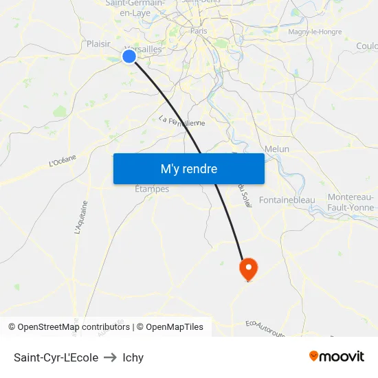 Saint-Cyr-L'Ecole to Ichy map