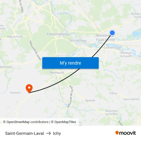 Saint-Germain-Laval to Ichy map