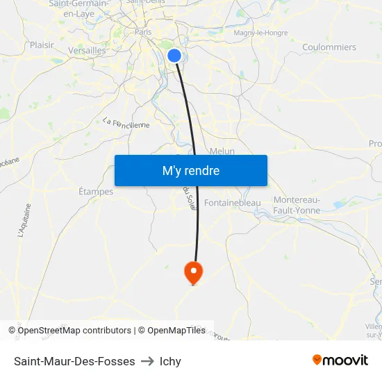 Saint-Maur-Des-Fosses to Ichy map