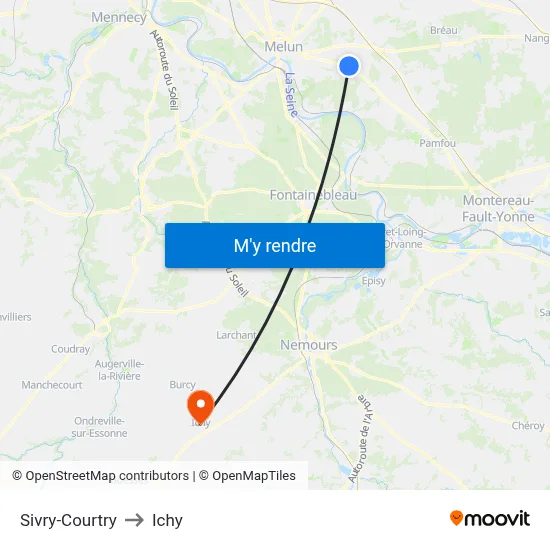 Sivry-Courtry to Ichy map