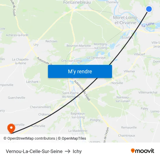 Vernou-La-Celle-Sur-Seine to Ichy map