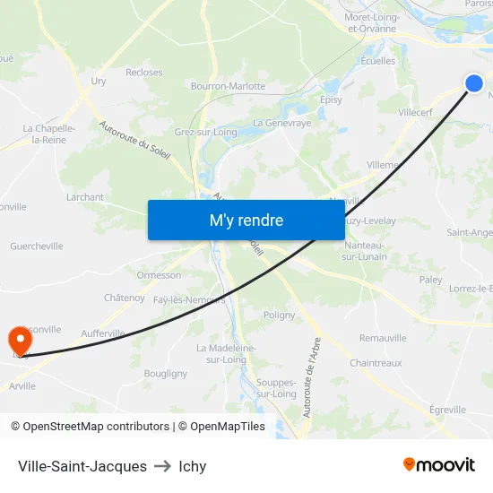 Ville-Saint-Jacques to Ichy map