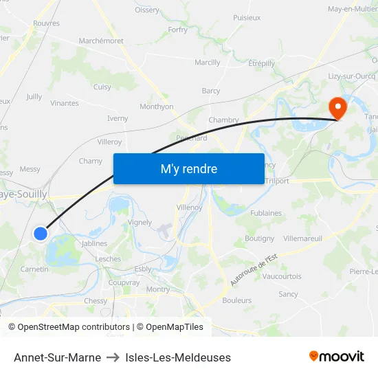 Annet-Sur-Marne to Isles-Les-Meldeuses map