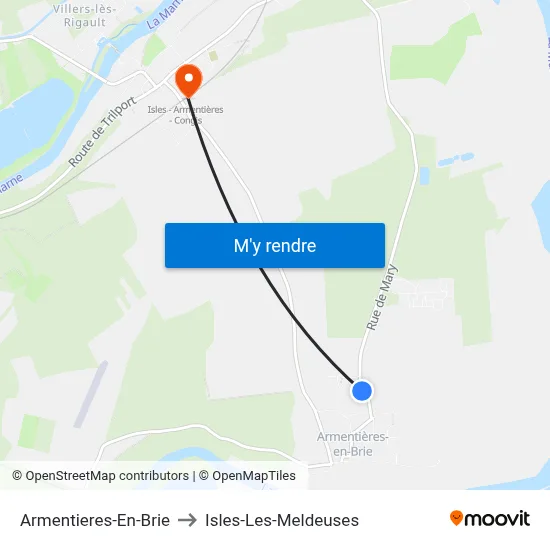 Armentieres-En-Brie to Isles-Les-Meldeuses map
