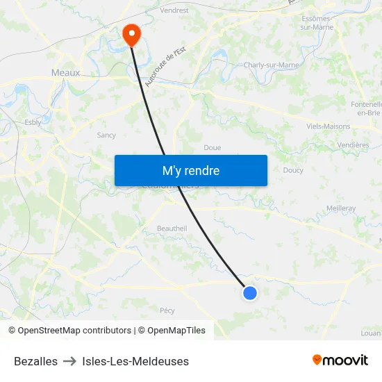 Bezalles to Isles-Les-Meldeuses map