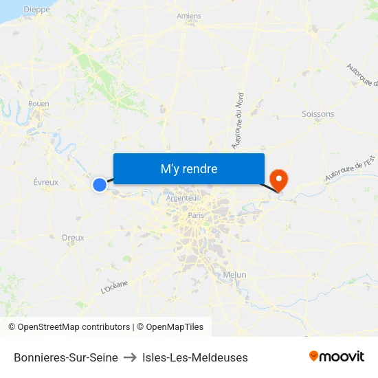 Bonnieres-Sur-Seine to Isles-Les-Meldeuses map