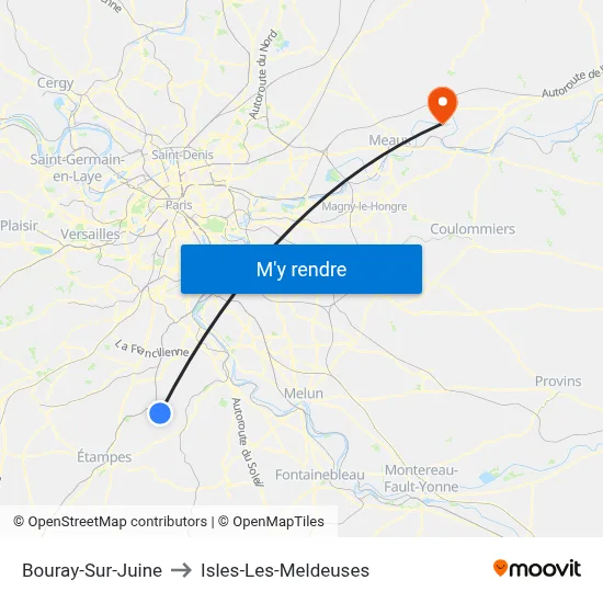 Bouray-Sur-Juine to Isles-Les-Meldeuses map