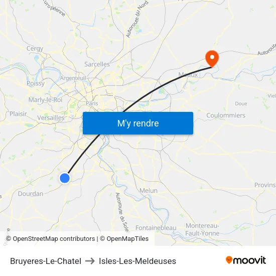 Bruyeres-Le-Chatel to Isles-Les-Meldeuses map
