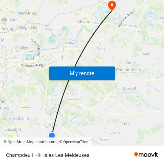 Champdeuil to Isles-Les-Meldeuses map