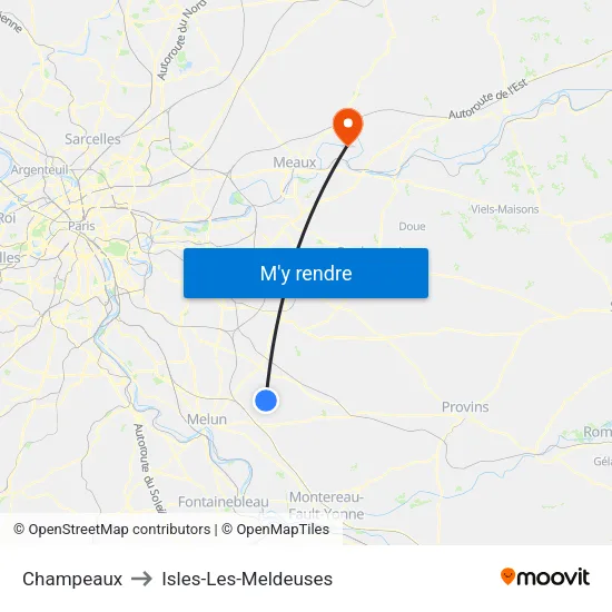 Champeaux to Isles-Les-Meldeuses map