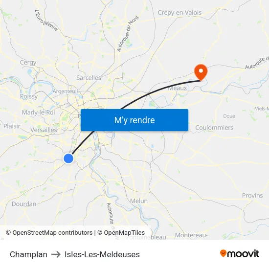 Champlan to Isles-Les-Meldeuses map