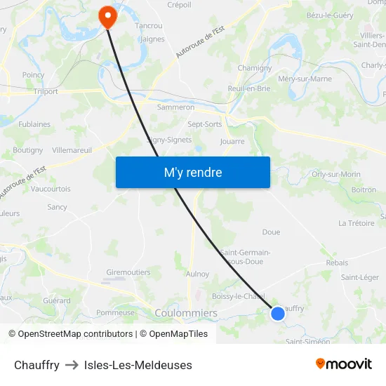 Chauffry to Isles-Les-Meldeuses map