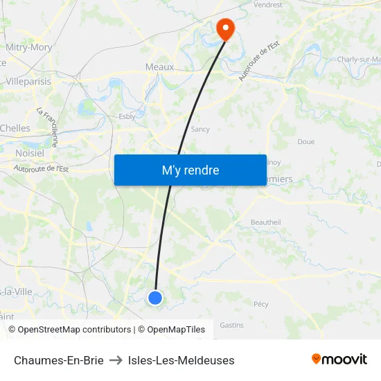 Chaumes-En-Brie to Isles-Les-Meldeuses map