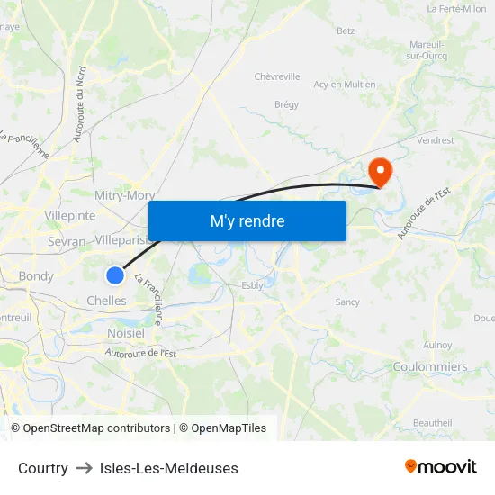 Courtry to Isles-Les-Meldeuses map