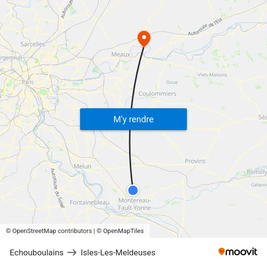 Echouboulains to Isles-Les-Meldeuses map