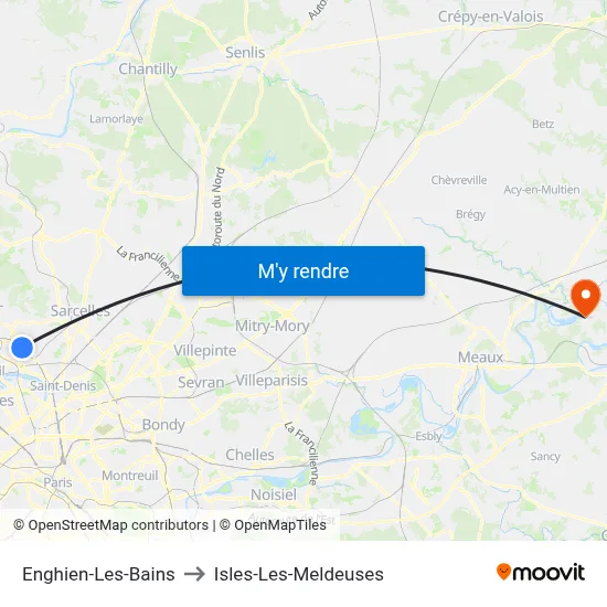 Enghien-Les-Bains to Isles-Les-Meldeuses map