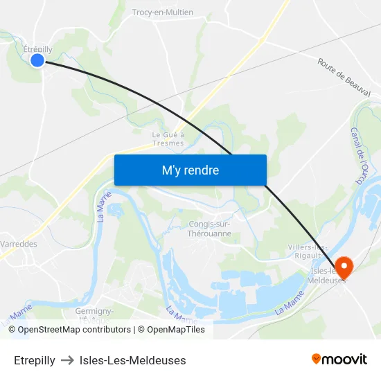 Etrepilly to Isles-Les-Meldeuses map