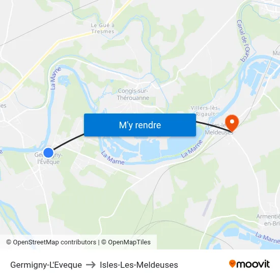 Germigny-L'Eveque to Isles-Les-Meldeuses map