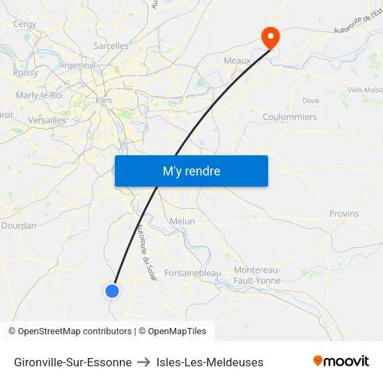 Gironville-Sur-Essonne to Isles-Les-Meldeuses map