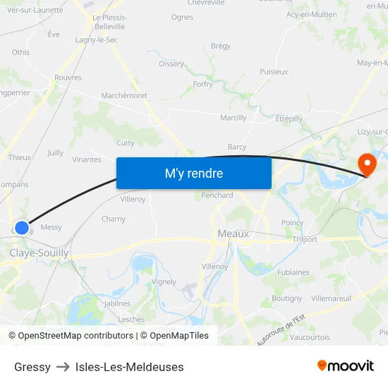 Gressy to Isles-Les-Meldeuses map