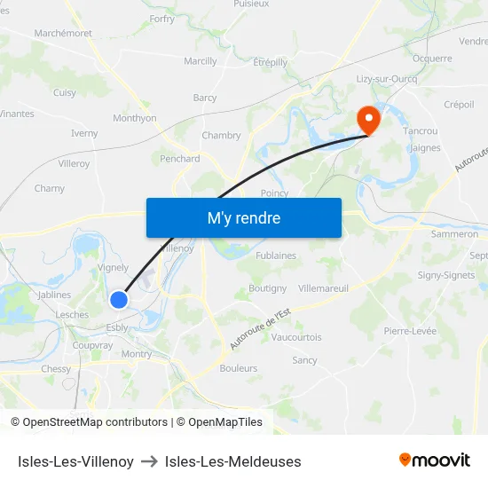 Isles-Les-Villenoy to Isles-Les-Meldeuses map