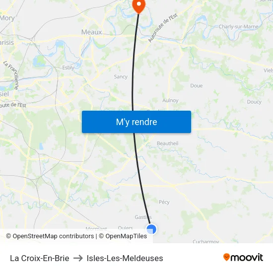 La Croix-En-Brie to Isles-Les-Meldeuses map