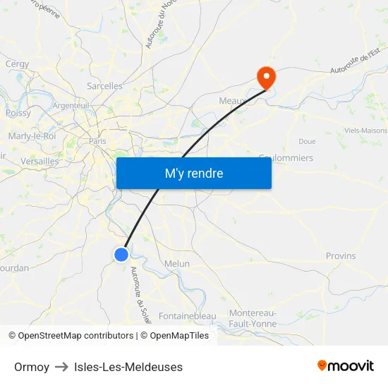 Ormoy to Isles-Les-Meldeuses map