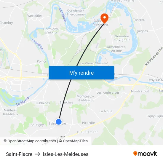 Saint-Fiacre to Isles-Les-Meldeuses map