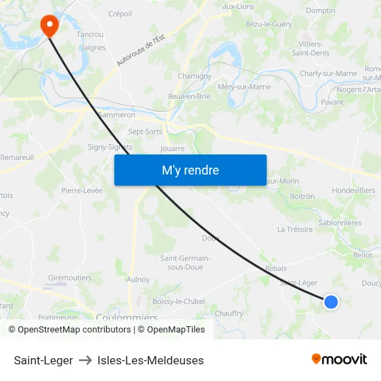 Saint-Leger to Isles-Les-Meldeuses map